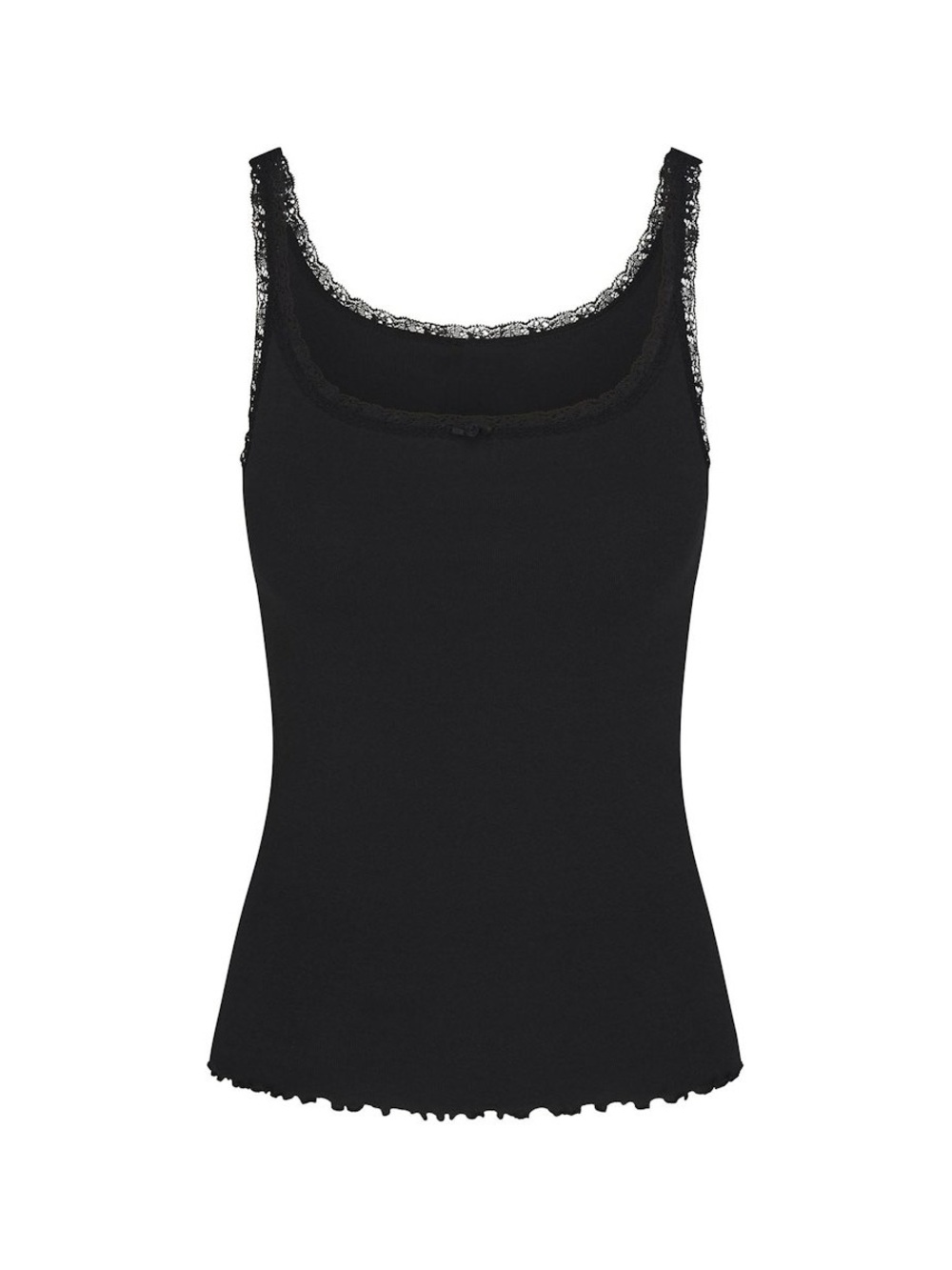 SKIMS Black Lace-Trim Ribbed Tank